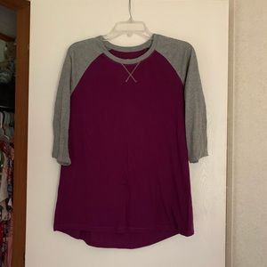 Purple & Gray Baseball Tee